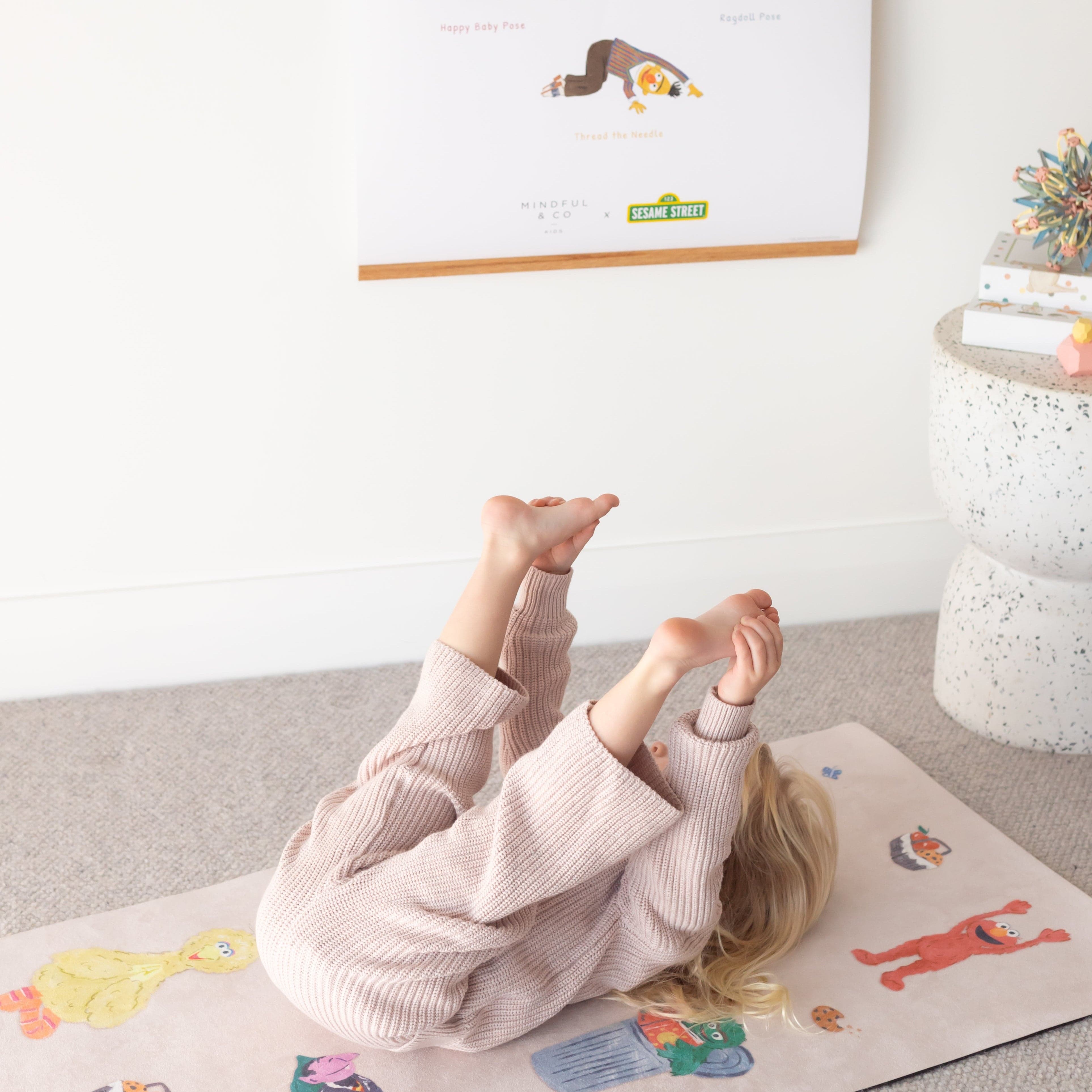 Mindful & Co Kids Double-Sided Sesame Street Yoga Poses Print