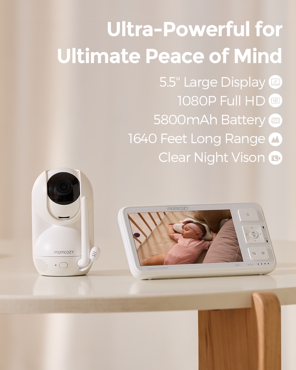 Momcozy 5.5-inch Full HD Video Baby Monitor (BM03) thumbnail 7