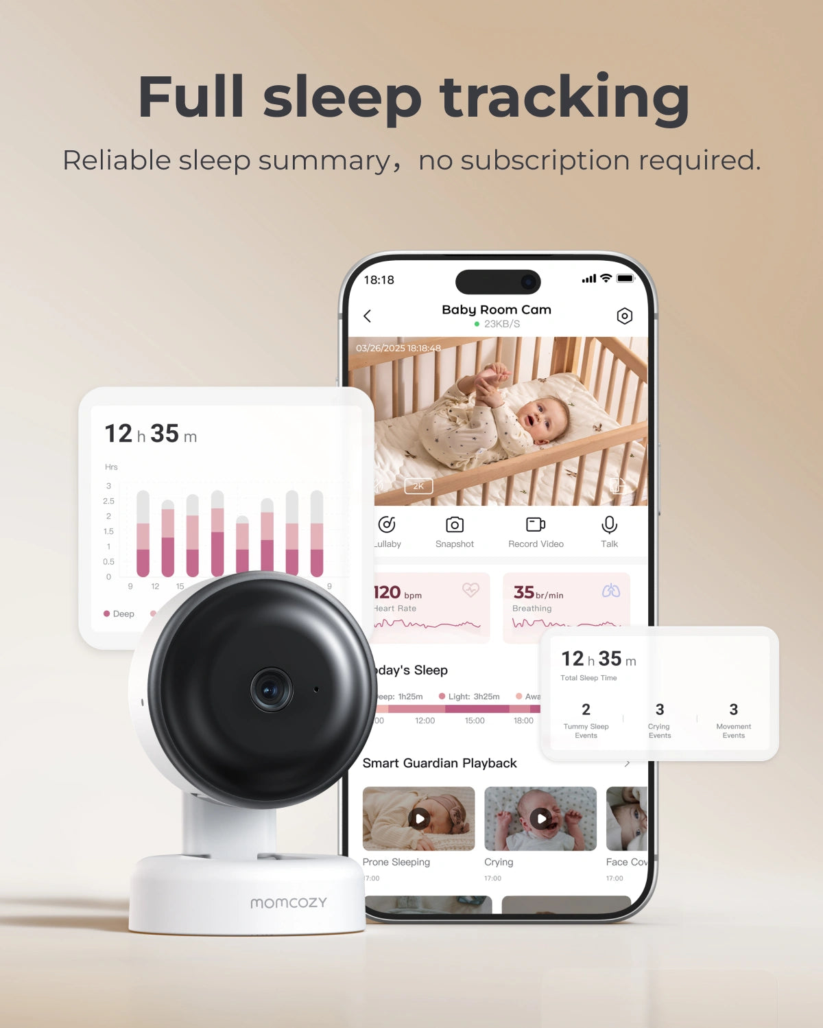 Momcozy Contact-Free Smart Baby Monitor (BM08) thumbnail 5