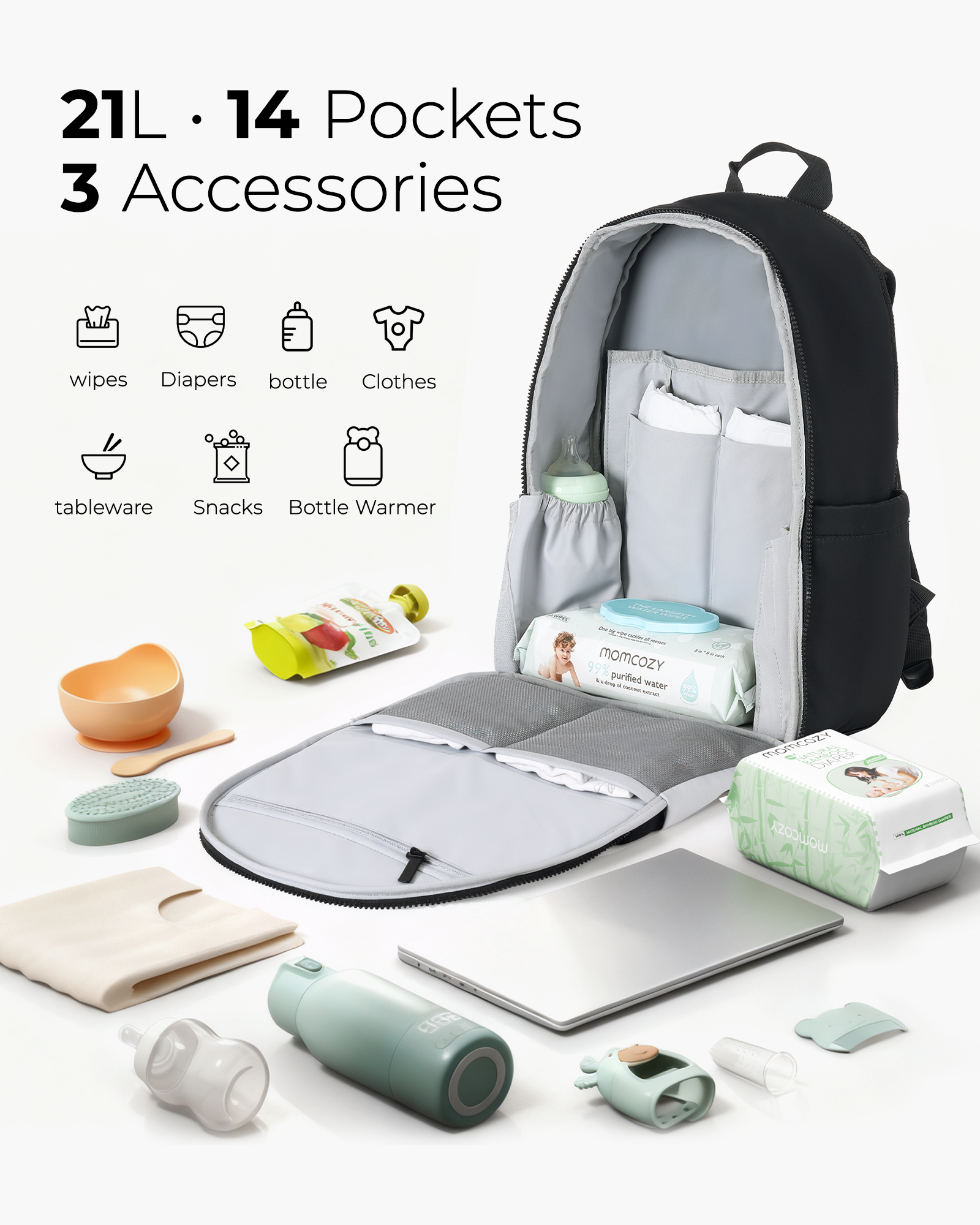 Momcozy Urban Diaper Bag Backpack thumbnail 6